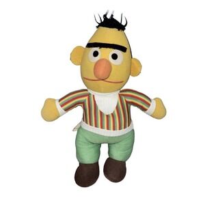Vintage 14" Bert Stuffed Knickerbocker Sesame Street Plush Toy Doll 1970's